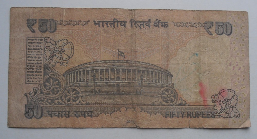 INDIA 50 RUPEES. GANDHI. 2013