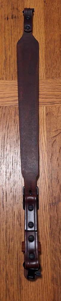 Hand Tooled Brown Leather Rifle Sling