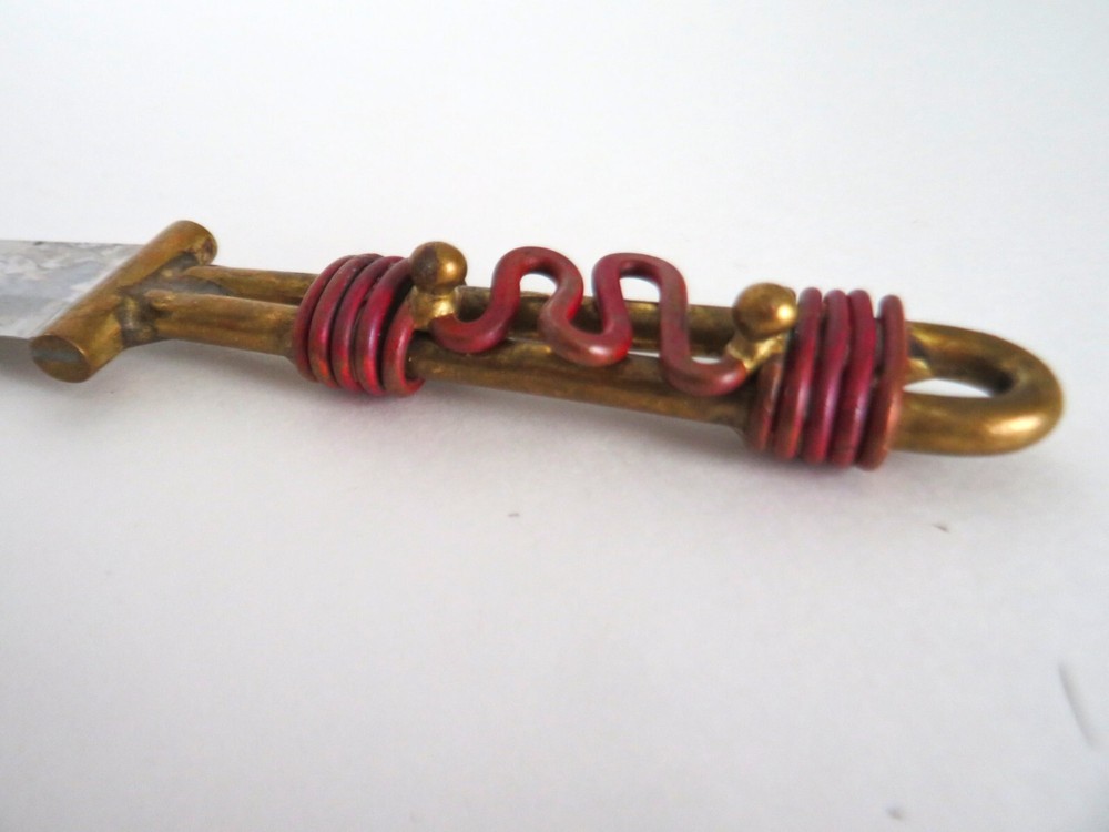 Creative Copper Handcrafted Copper & Brass Wrap Handle Stainless Cheese Knife