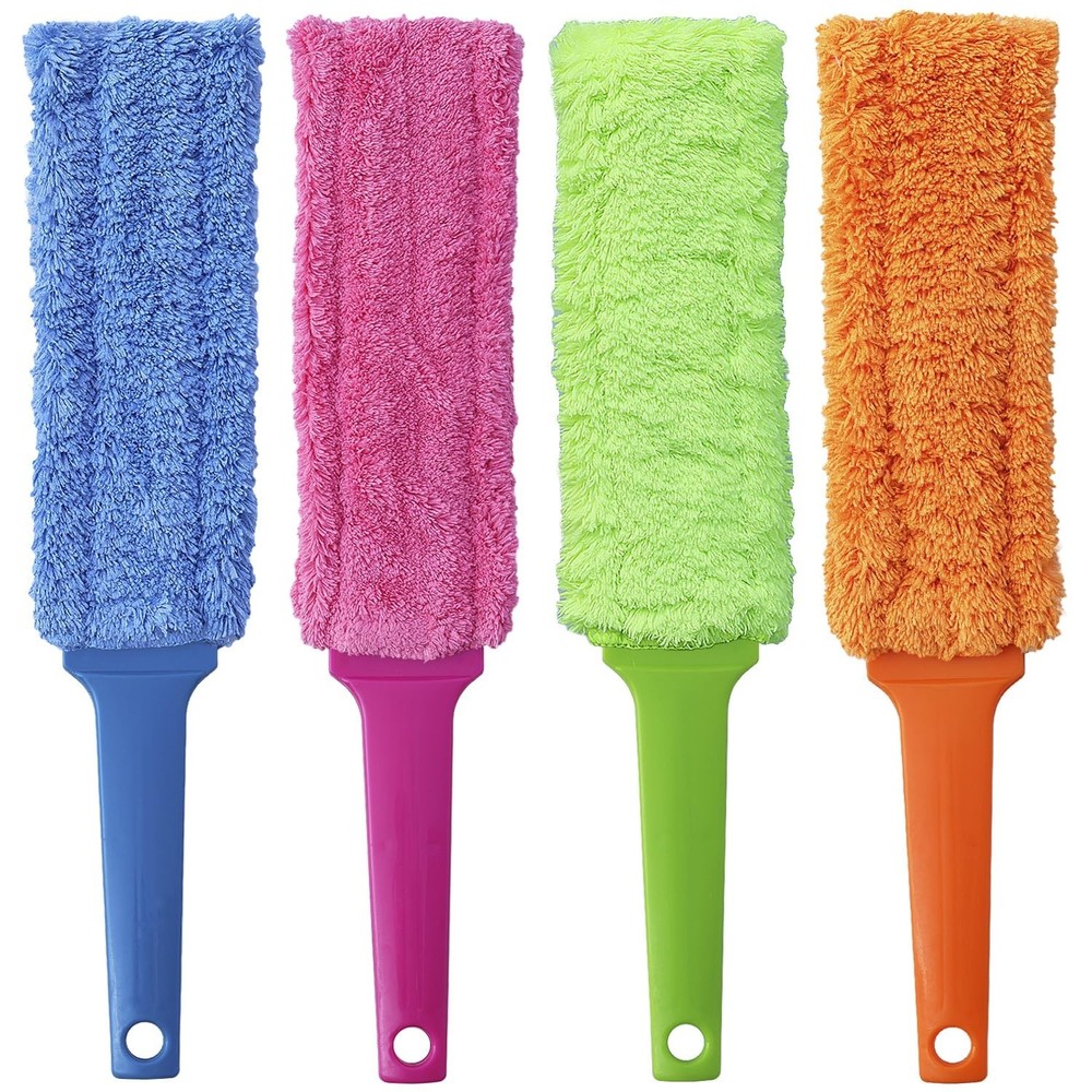 4 Pack 15 inch Reuseable Microfiber Feather Duster, Blind Duster, Gap Duster,...