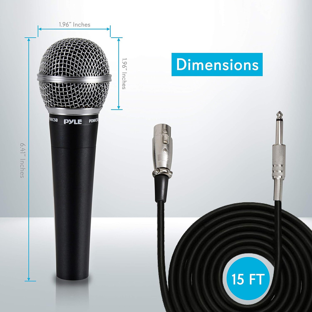Microphone Stand, Black (SAMK10) & Pyle Handheld Microphone Dynamic Moving Coil