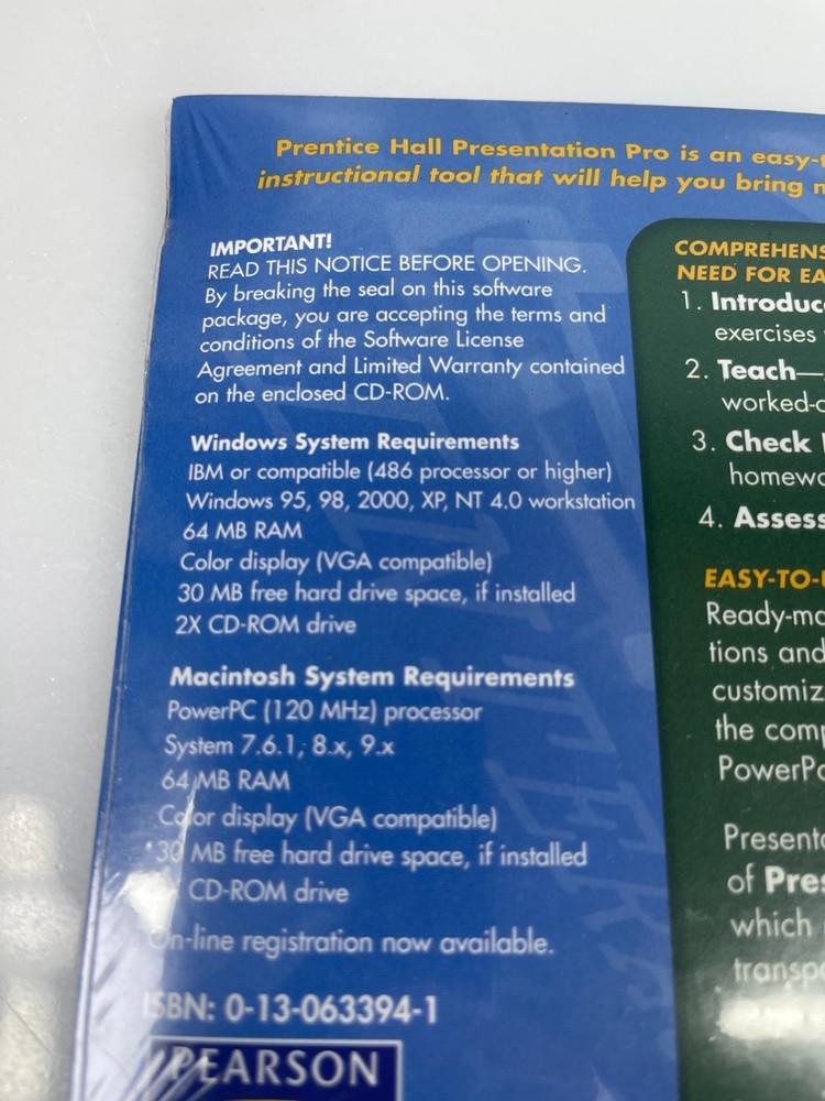 Prentice Hall Presentation Pro Algebra I Teacher CD-ROM PowerPoint