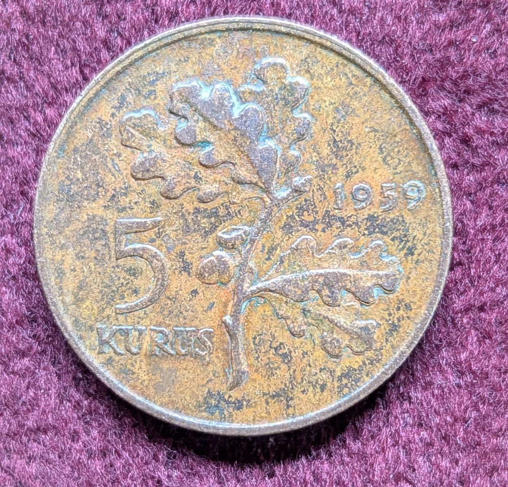 Turkey 5 Kurus 1959