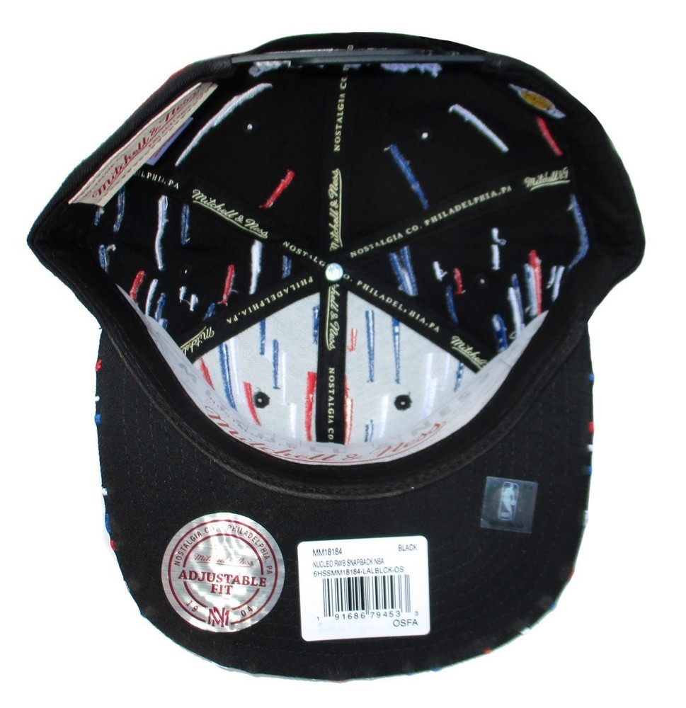 Mitchell & Ness Los Angeles Lakers Nucleo Burst Snapback Adjustable Hat Cap