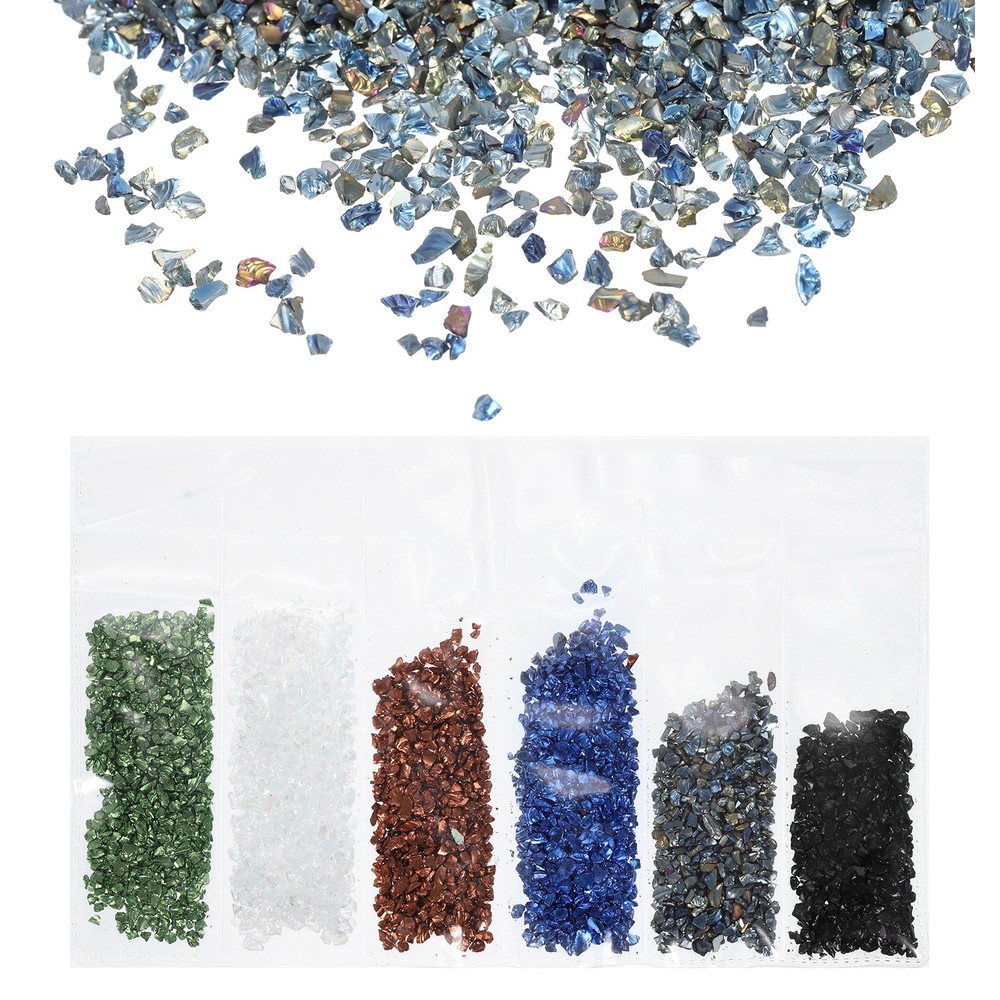 Crushed Glass Chips 1-3mm Irregular Glass Chips for DIY Projects