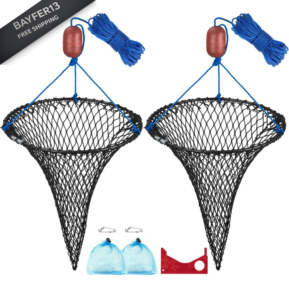QualyQualy Foldable Crab Trap 2-Pack, Small Net Standard, Round-60cm