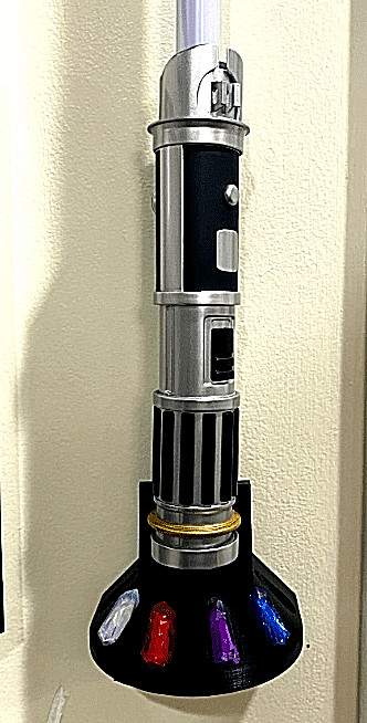 Lightsaber Wall Mount Holder BLACK  Savi's Workshop Holds 6 Kyber Crystals