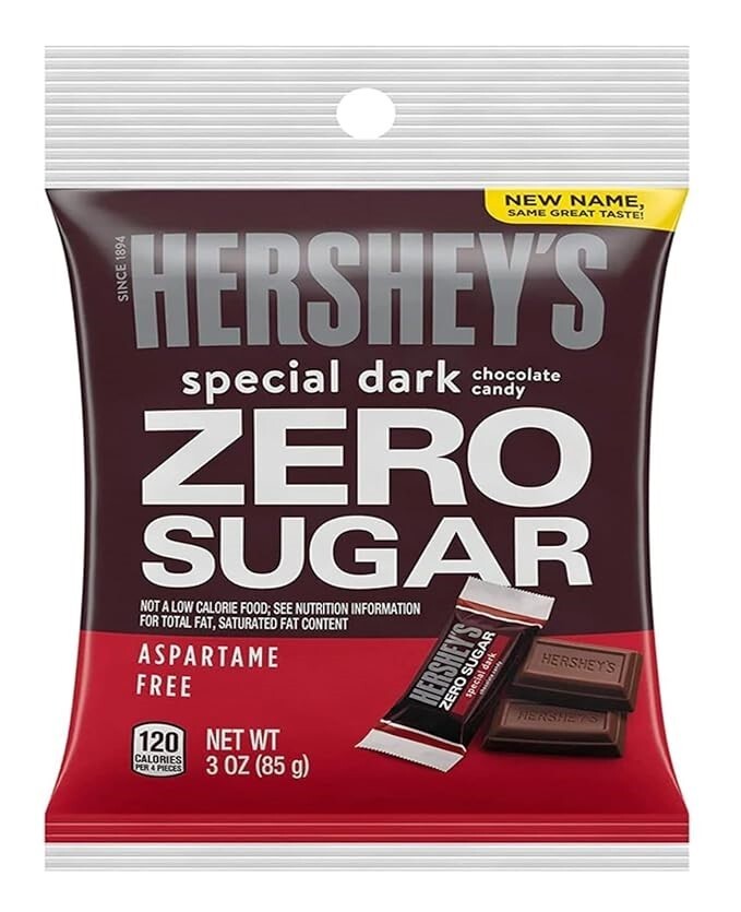 Hershey's Sugar Free Miniatures Dark Chocolate Candy Bar 3 oz. 12/Pack