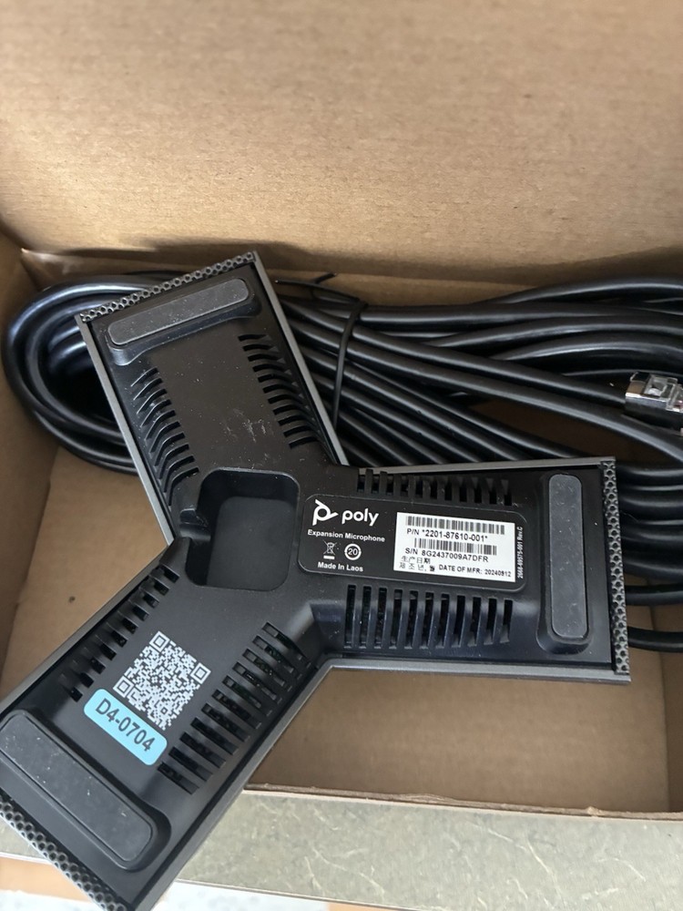 Poly Expansion Microphone w/h Mute Button Cables Included Open Box Brand New