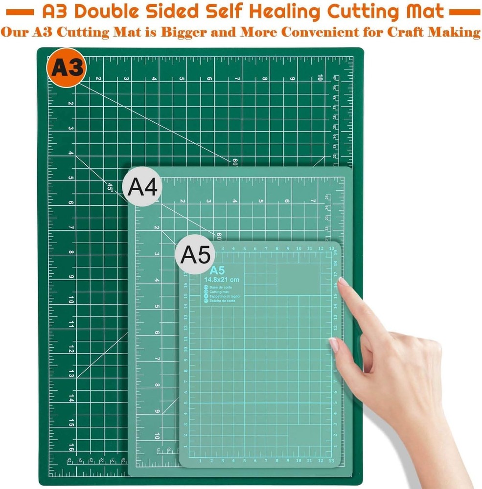 Durable 12x18 Double-Sided Rotary Cutting Mat for Precision Quilting Projects