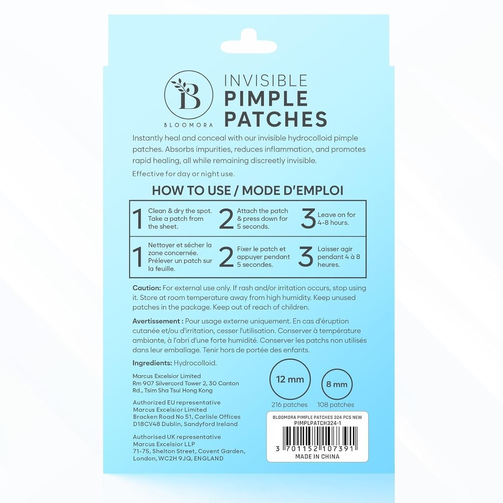 Invisible Pimple Patches for Face (324 Count), Hydrocolloid Patch Acne...