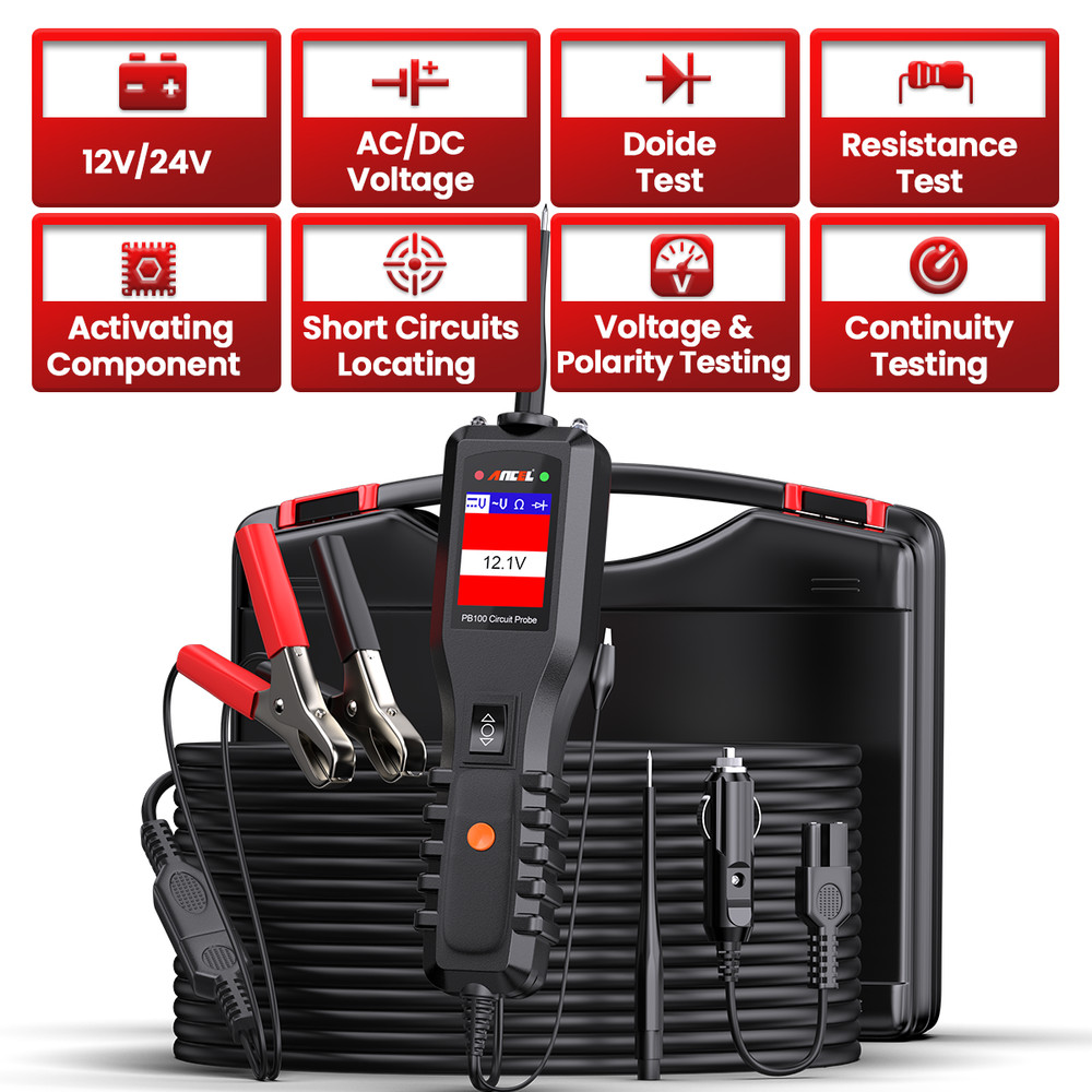ANCEL PB100 Car Circuit Tester Probe 12V 24V Electrical System Daignostic Tool