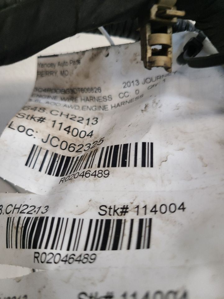 2013 DODGE JOURNEY 3.6L AOD AWD ENGINE HARNESS