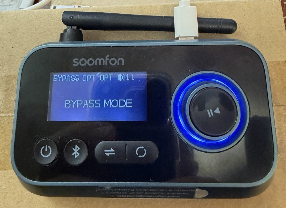 SOOMFON Bluetooth Transmitter for TV 3-in-1 5.0 Transmitter Receiver-USED