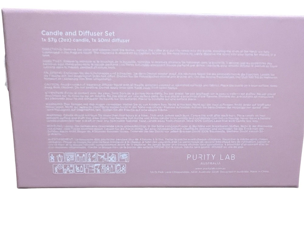 Purity Lab Rose Quartz infused Fertility Healing Candle and Diffuser Set