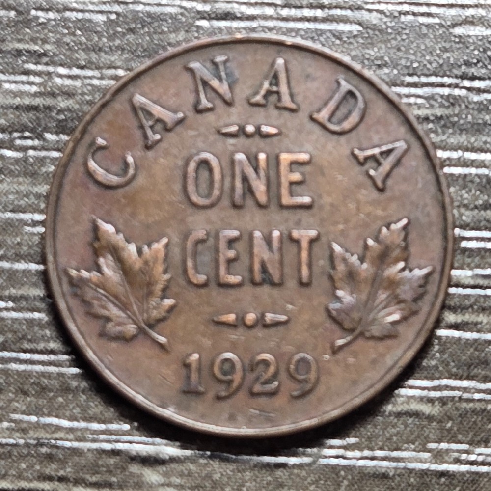 1929 CANADA 1 CENT PENNY King George V