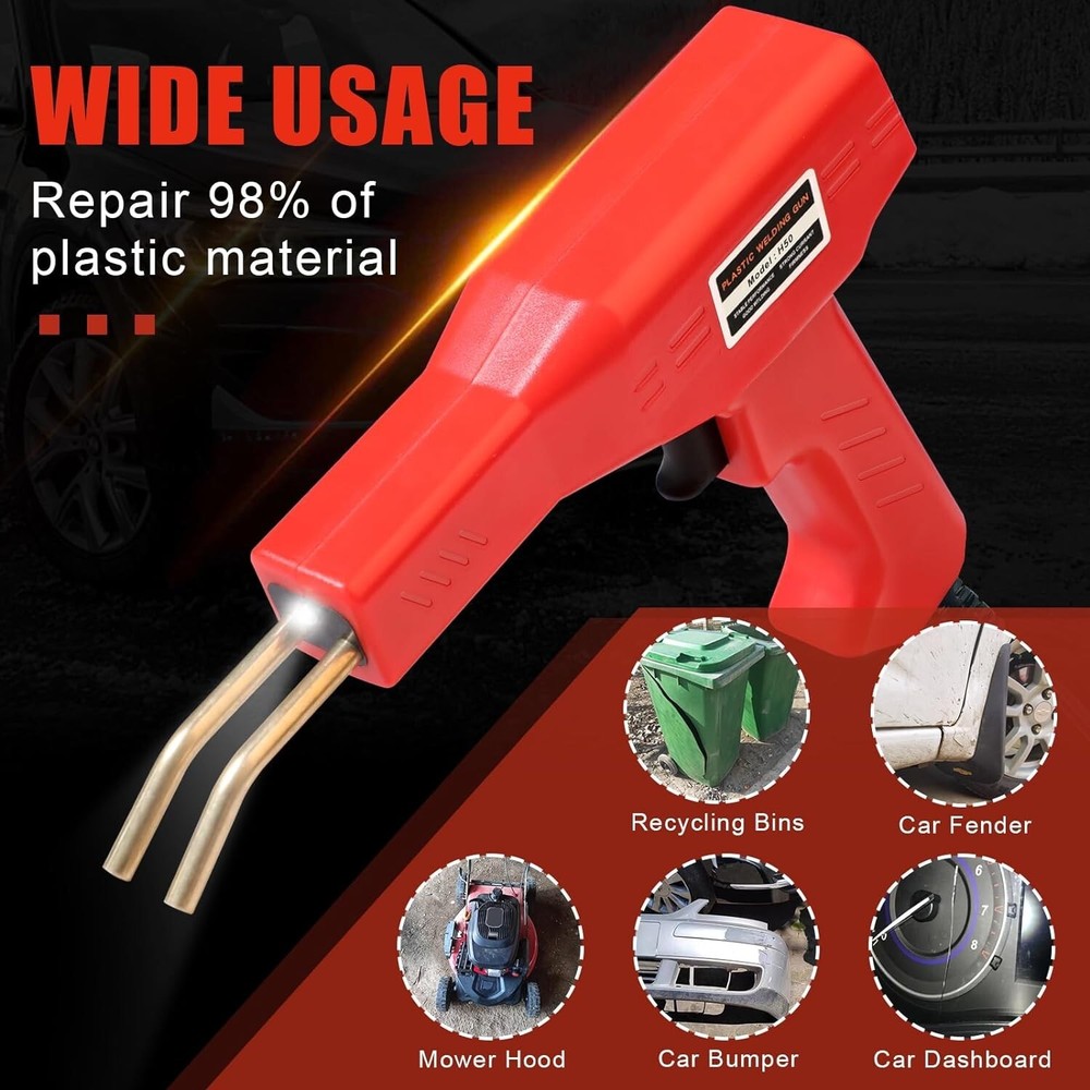 Portable Plastic Repair Kit: 1000PCS Staples & LED Light for Enhanced Usability