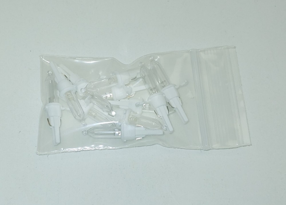 10 Clear WHITE B L1, LED Mini Christmas Tree Lights Replacement Bulbs 3.4 V .068