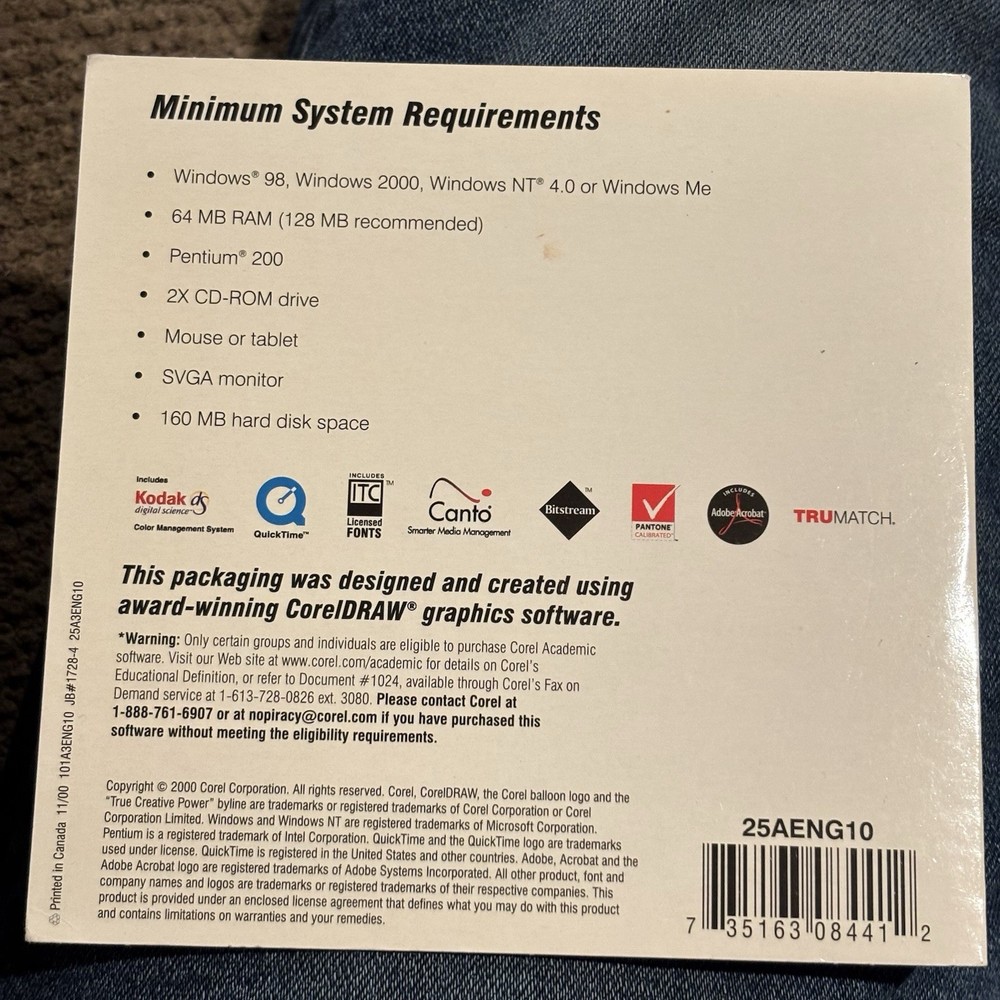 Corel Draw Graphics Suite 10 Disc 3 Only