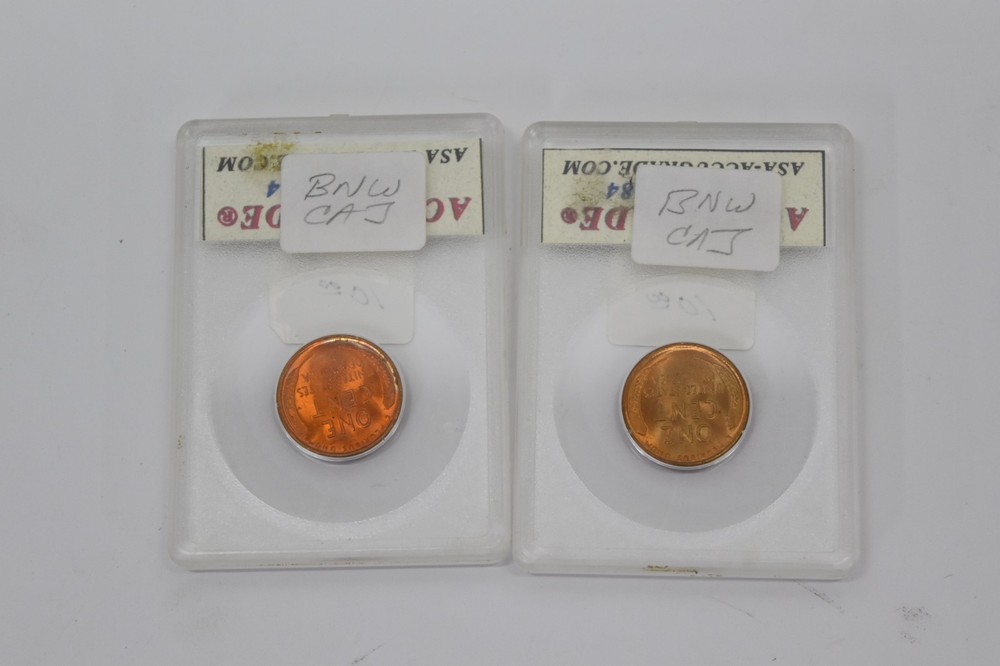 1945 p & d red penny 14677
