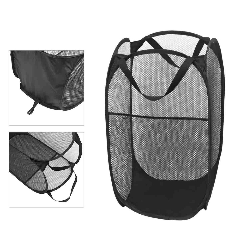 Foldable mesh pop-up laundry basket, suitable for clothing storage 2-piece set