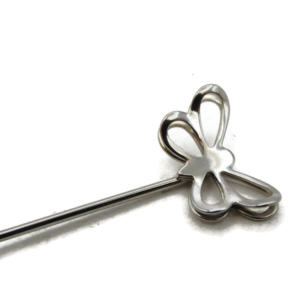 Butterfly Stick Pin Vintage Silver Tone
