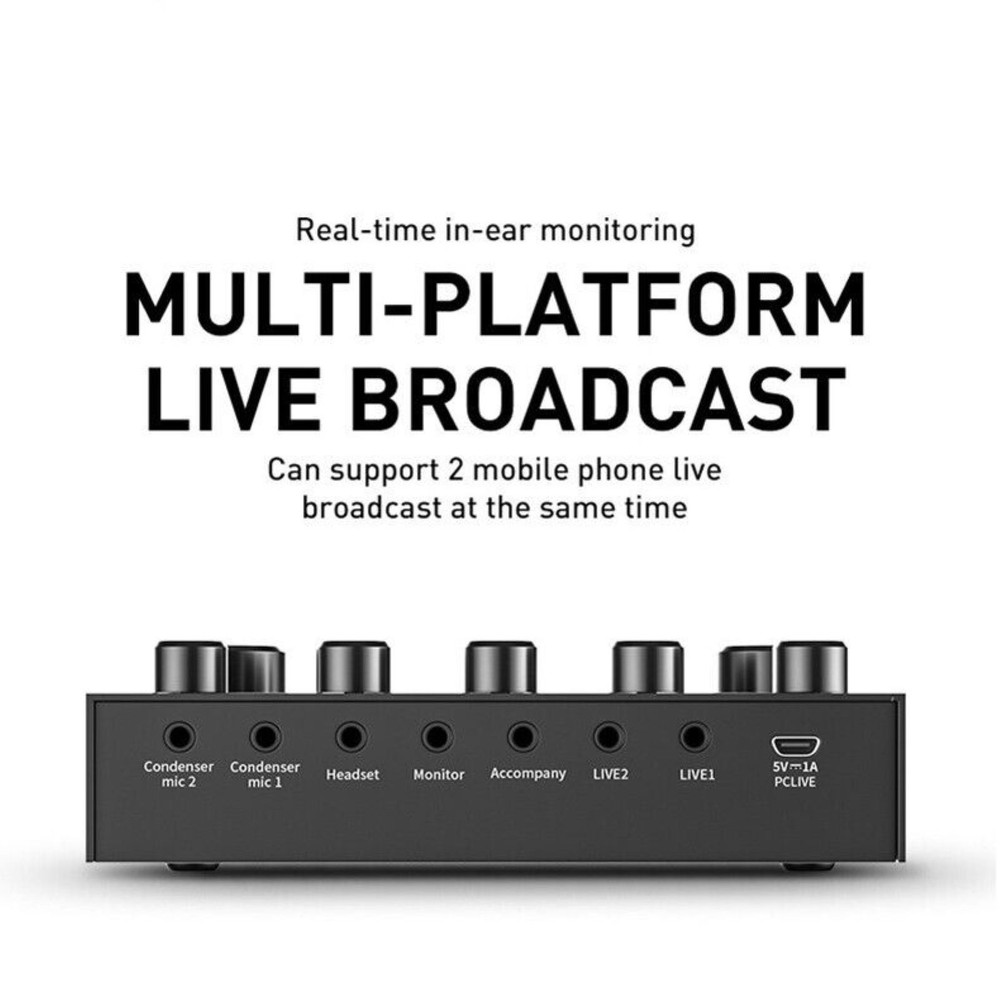 800mAh V8S Bluetooth Sound Card Multi-platform Live Steaming Compatibility
