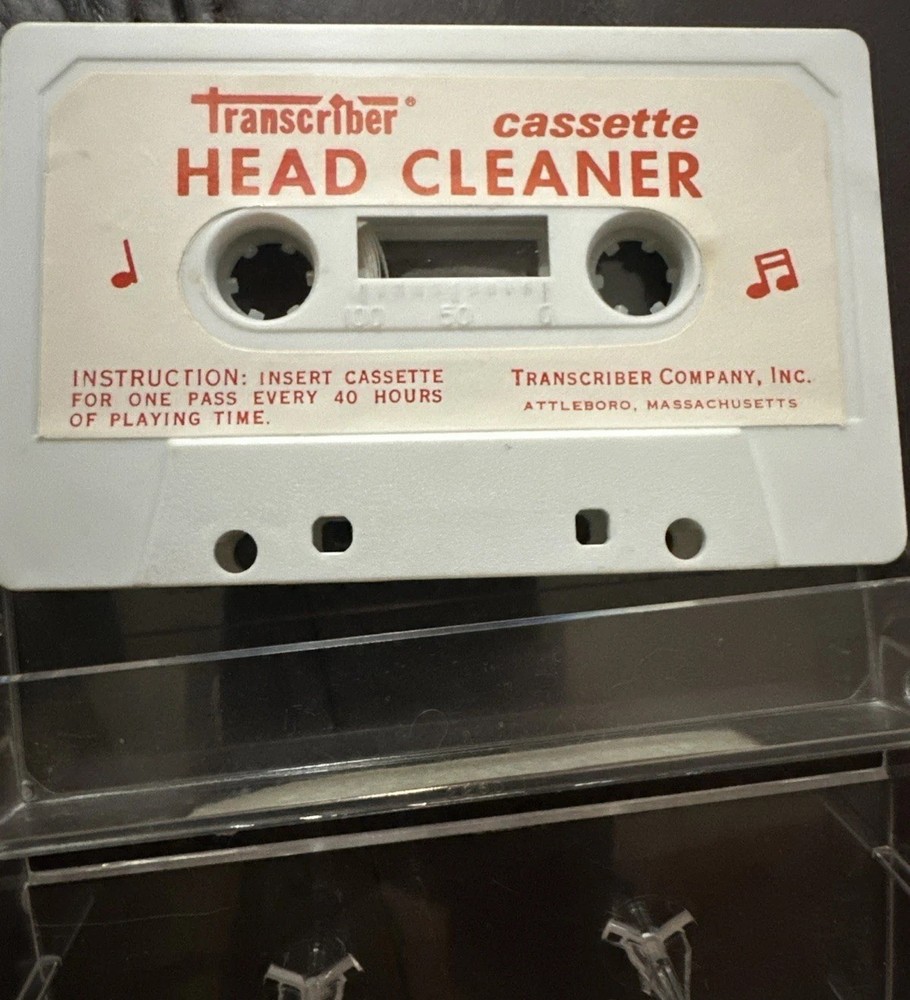 Head Cleaner Cassette Player With Case Transcriber Brand