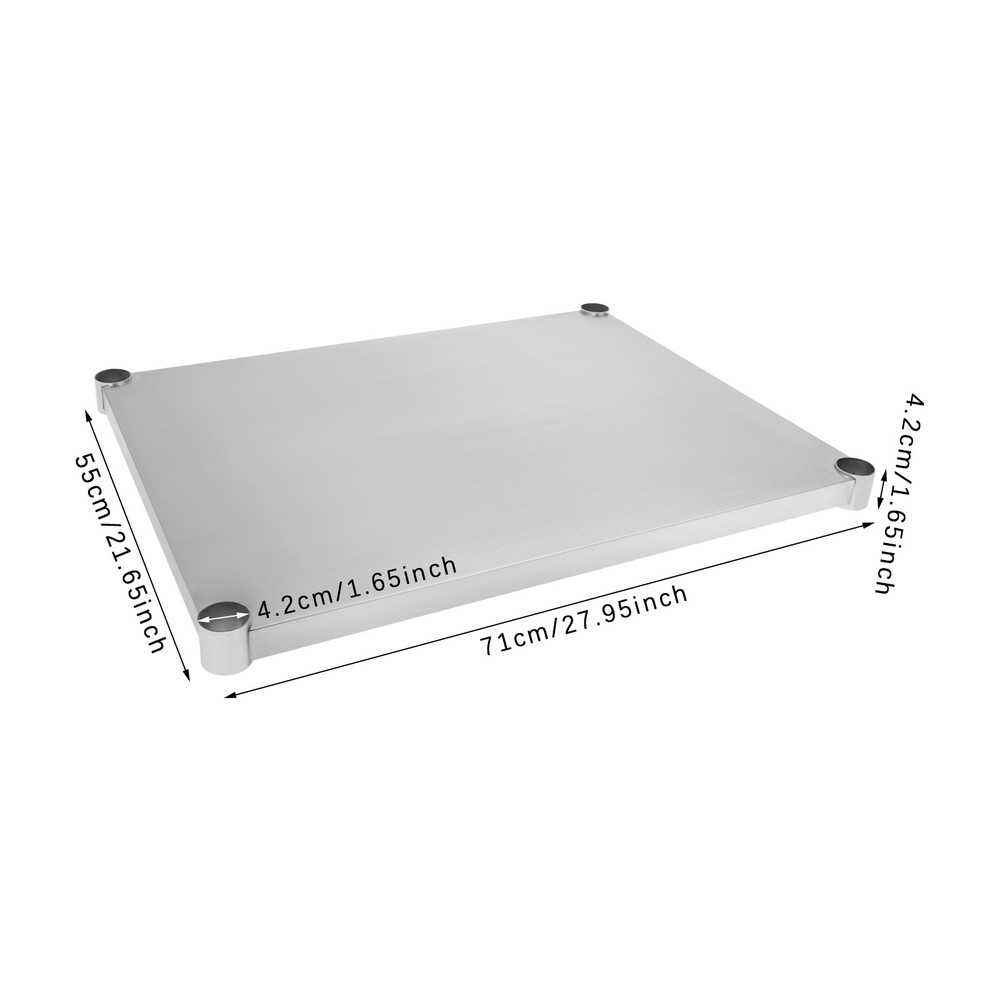 Under Shelf for Work Tables Stainless Steel Adjustable Lower Stand Multiuse Rack