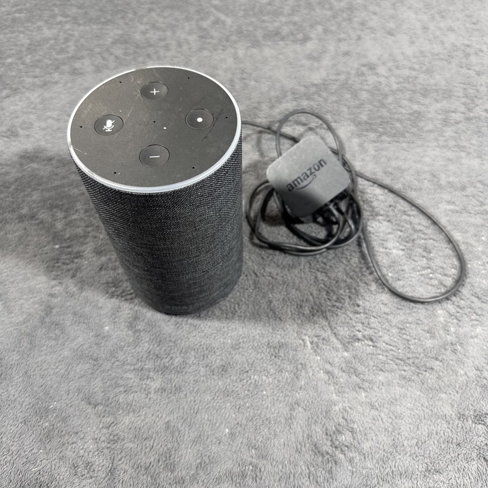 Amazon Echo (2nd Generation) Smart Assistant Charcoal Black Fabric Works Tested