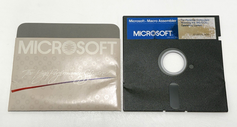 Microsoft Macro Assembler MS-DOS Version 4 Manual, Software, Acrylic Case 1984