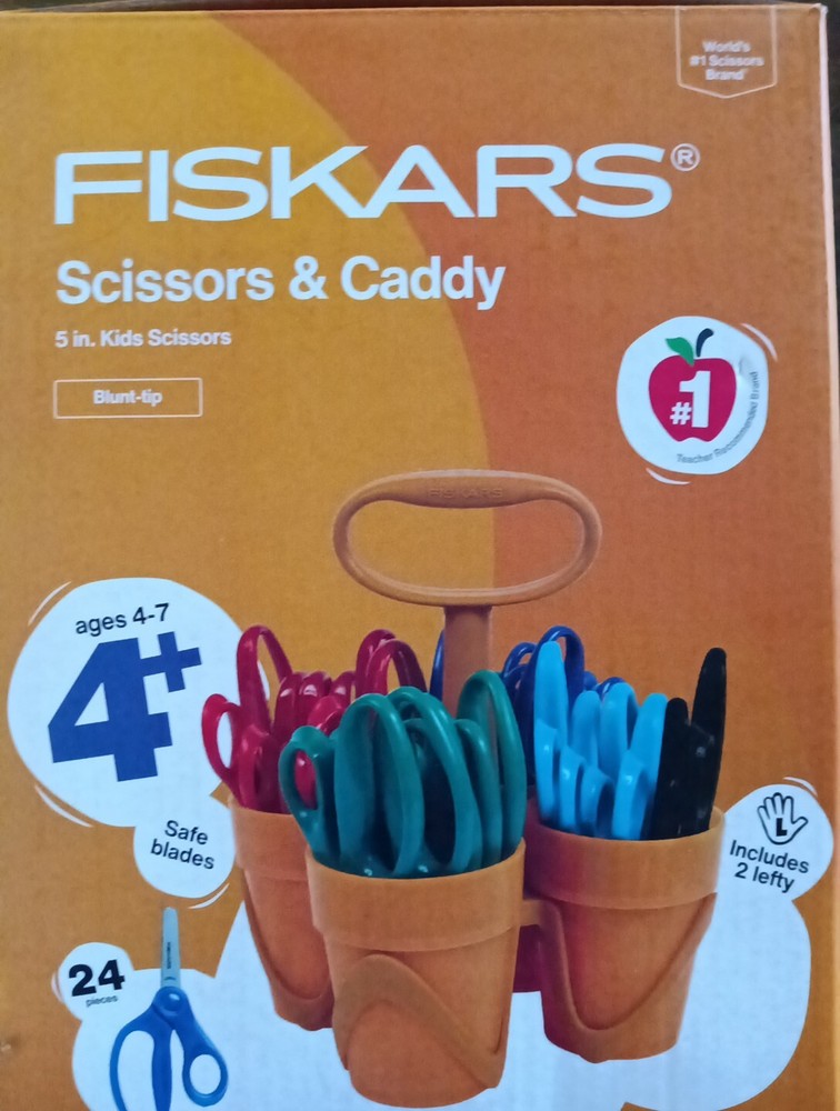 Fiskars Class Pack for Kids, 24 Blunt Tip Scissors, NEW "Safer Blade Angle"