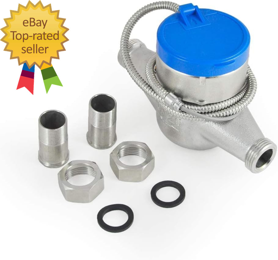 3/4" Water Meter - Stainless Steel, Pulse Output