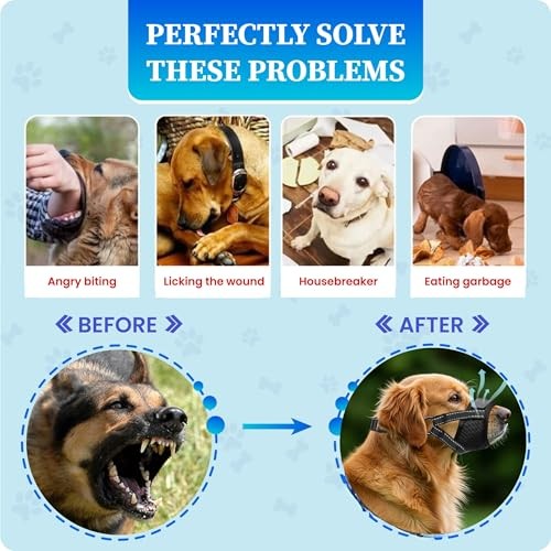 Dog Muzzle for Large Dogs - Soft Breathable Muzzle for Large Sized Extra Large