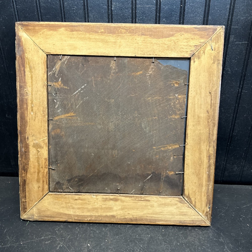 Vt Solid Oak Wood Framed Beveled Glass Wall Mirror 17”Square 12in Mirror
