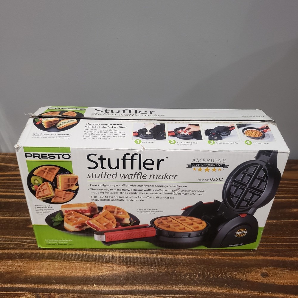 Presto Stuffler Stuff Waffle Maker Waffle Iron Maker Black