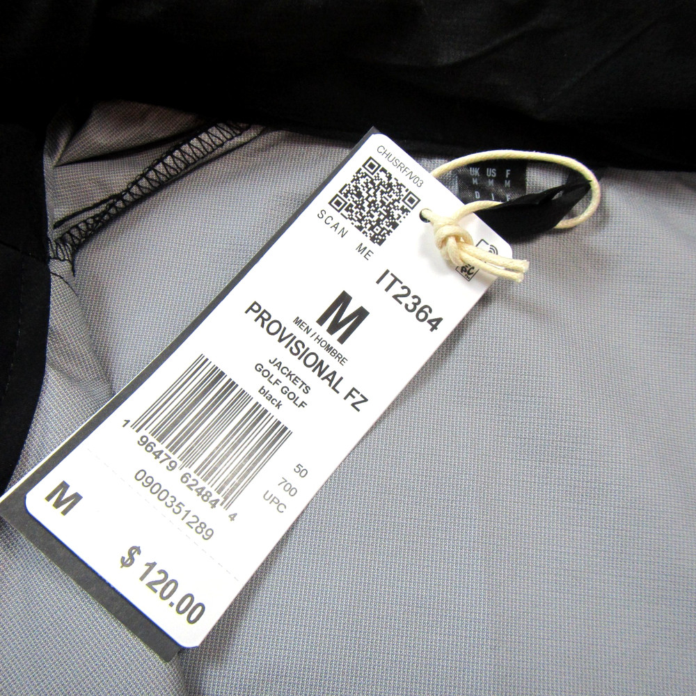 NEW 2026 ADIDAS MENS BLACK CORE FULL ZIP PROVISIONAL GOLF JACKET MEDIUM IT2364