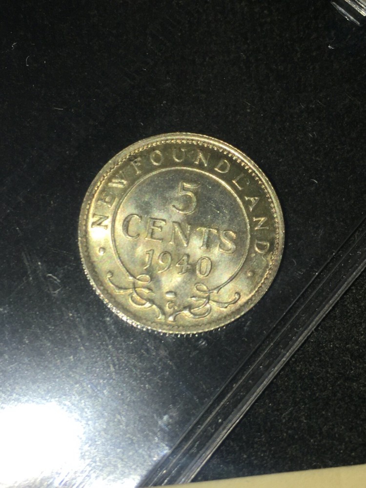 1940C ICCS Graded, Newfoundland Five Cent, **MS-64**