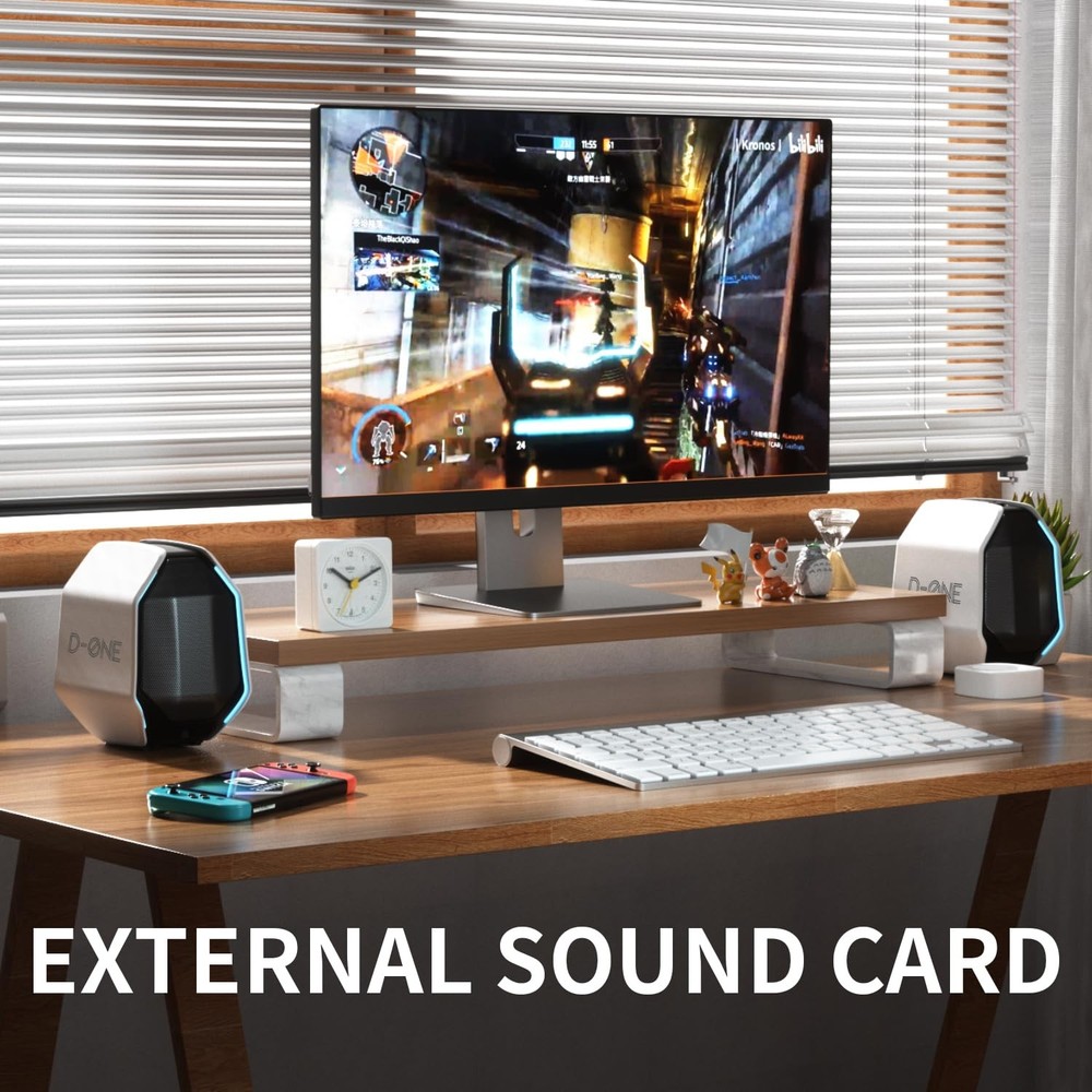 Computer Speakers for Desktop PC, Gaming PC Speakers for Desktop – USB-C, Blu...