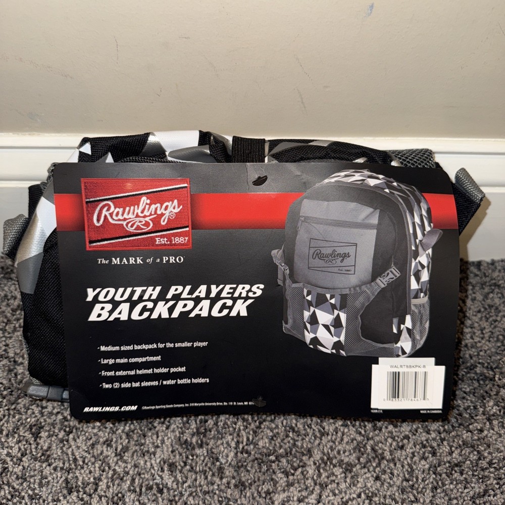 Rawlings Youth Backpack 1630R-21X Baseball & Softball Backpack NEW