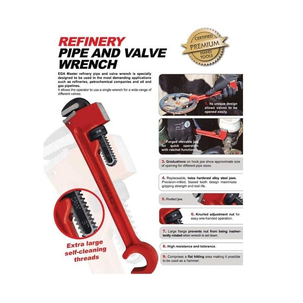 REFINERY PIPE AND VALVE WRENCH 10"