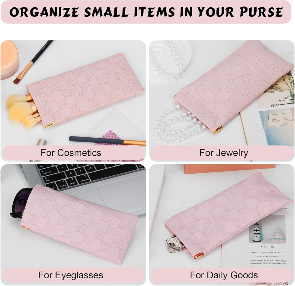Sunglasses Case, 2 Pcs Soft Eyeglass Cases Checkered Sunglass Case Portable Sque