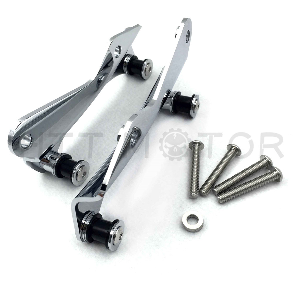 4-Point Chrome Docking Hardware Kit For Harley Touring Road King Glide 14-2017