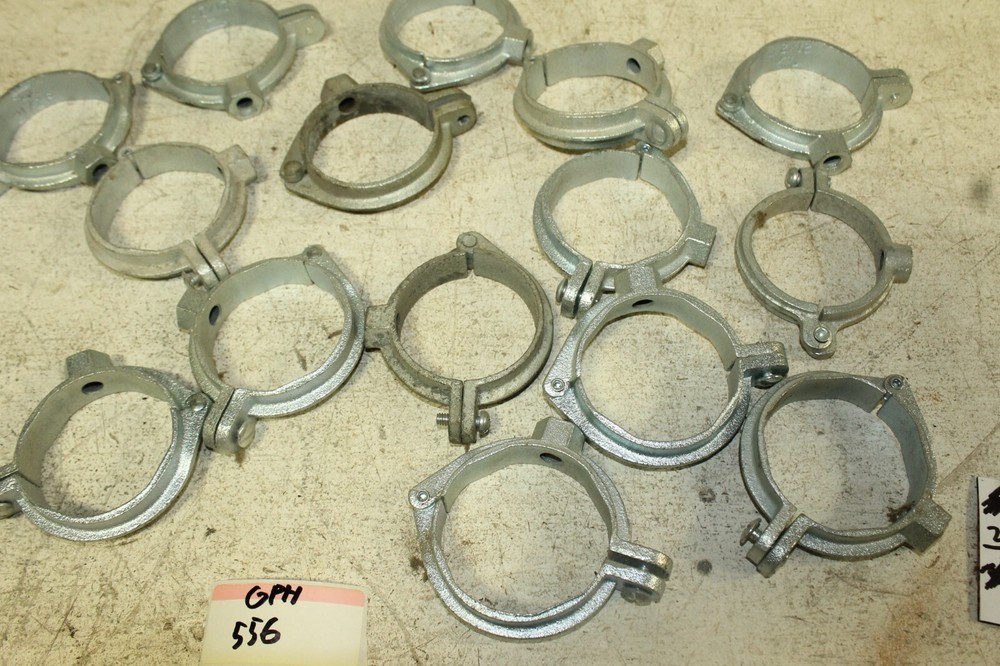 15 of 2 1/2" Galvanized Split Ring Pipe Hangers