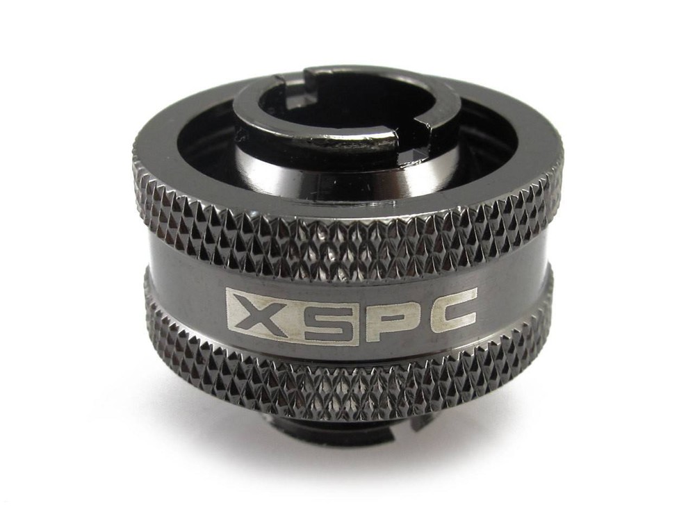 XSPC 1/2" x 3/4" Compression V2 Fitting, Black Chrome with G1/4" Threads