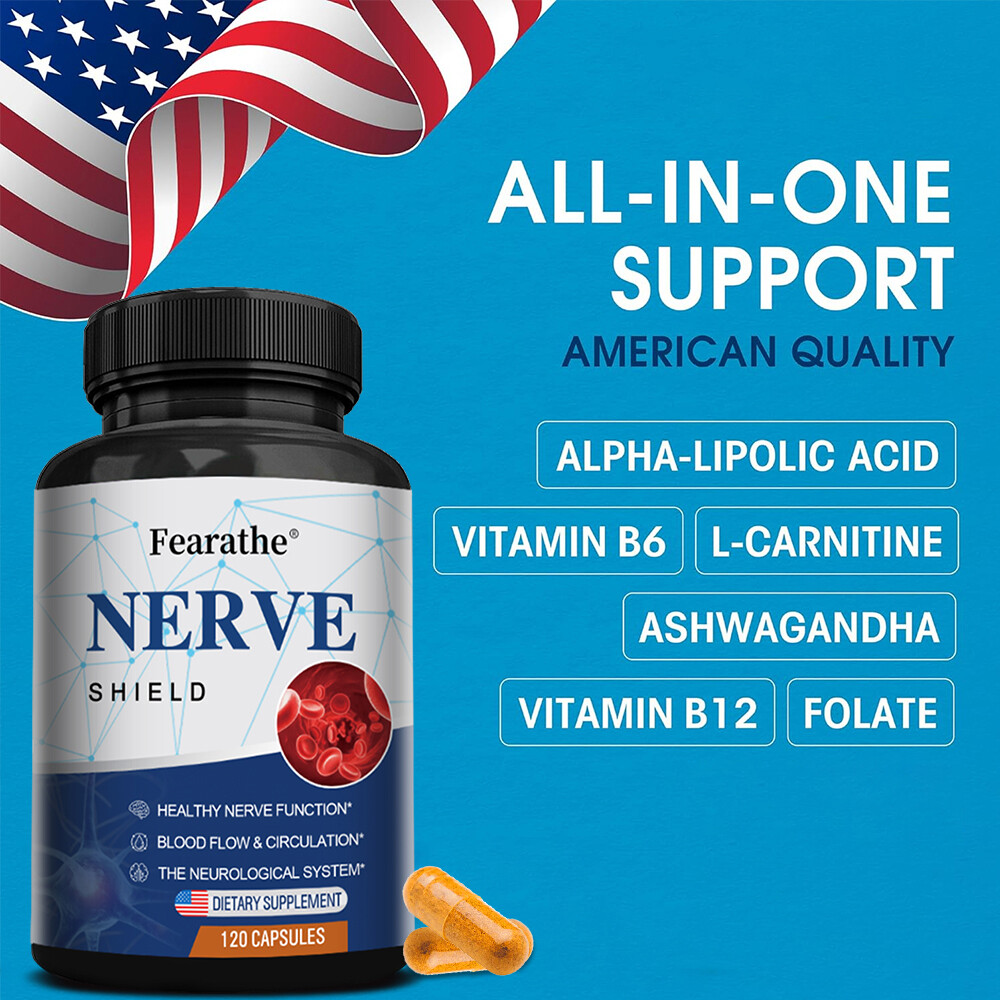 Nerve Shield Nerve Formula for Neuropathy, Nerve Function, Blood Flow