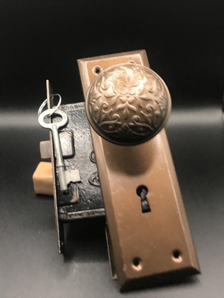Vintage Ornate Pexto Lock Set with Working Key