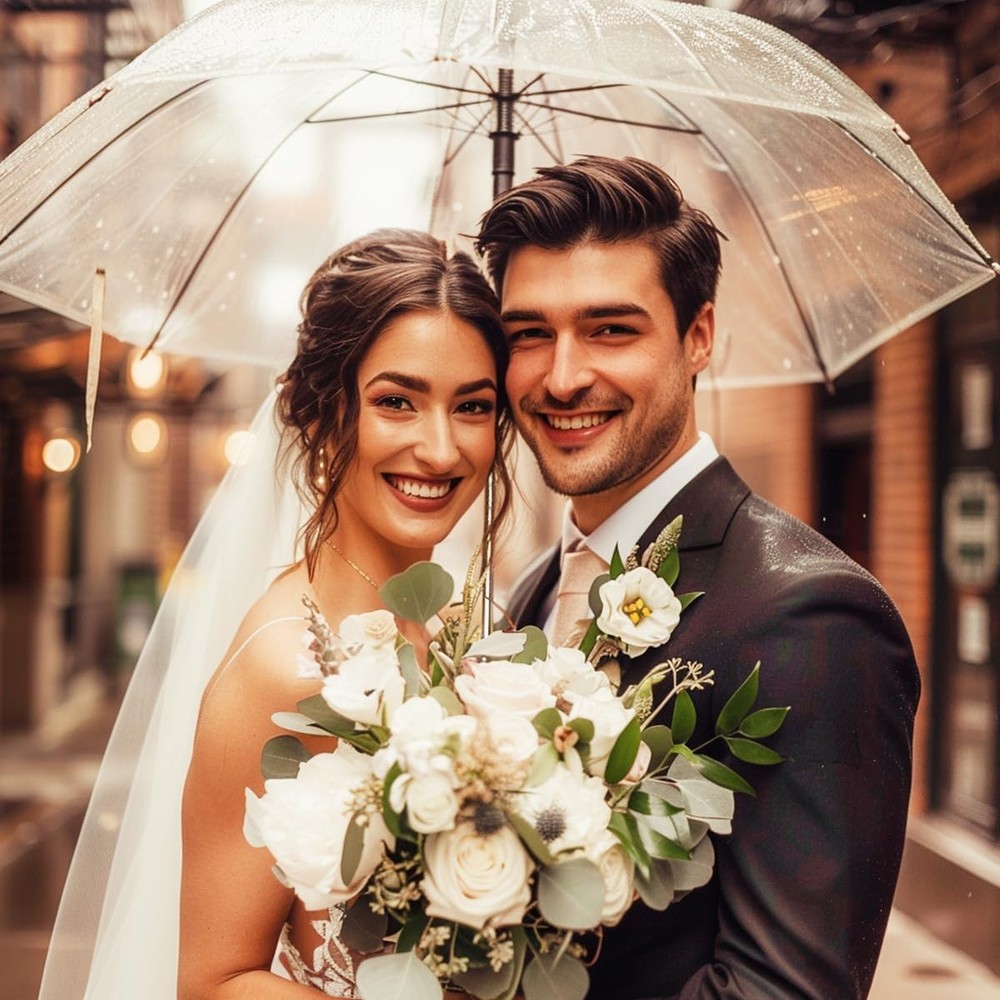 12 Pcs Wedding Umbrella Bulk,with J Hook Handle,Auto Open Stick Clear...