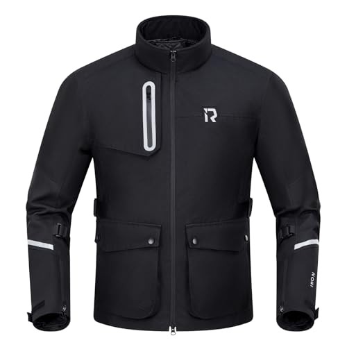 Motorcycle Jacket with CE Armor, Water Resistant Adventure Medium Black