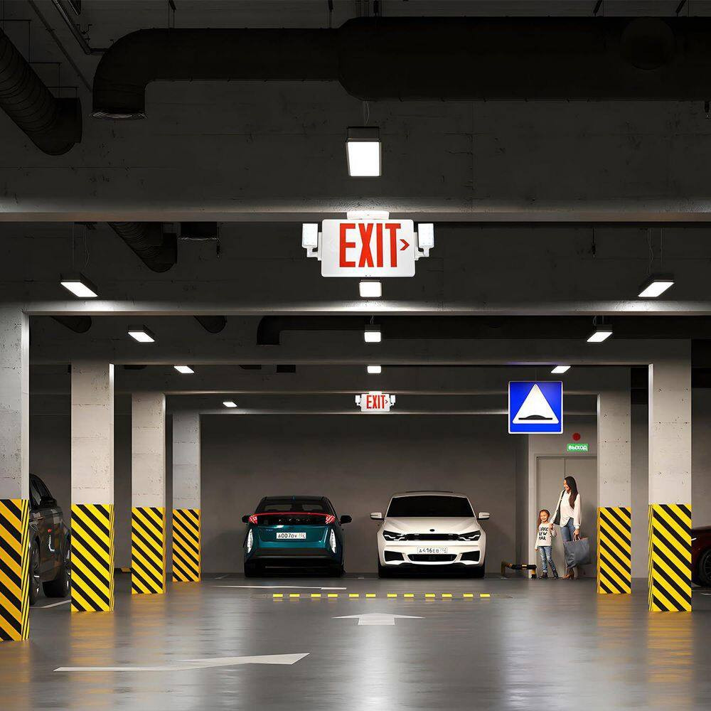2-Pack LED Combo Exit Sign with Emergency Light 2 Adjustable Heads Double Face R